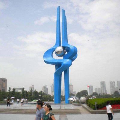 广场大型不锈钢创意蓝色球体景观雕塑 球体雕塑灯光中班厂家教程