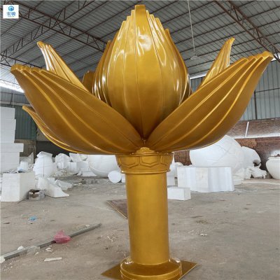 玻璃钢喷漆莲花西方人物景观雕塑 