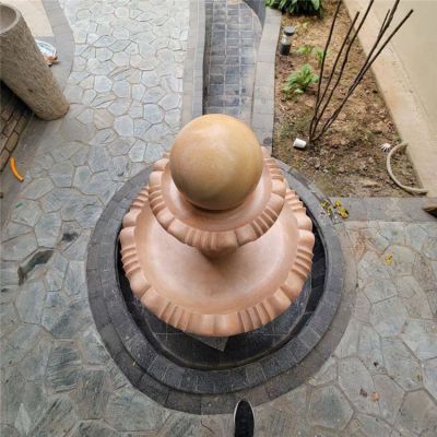 户外流水摆件双层风水石晚霞红喷泉 喷泉雕塑价格高清特点鹤壁