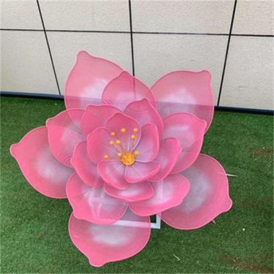 园林户外不锈钢创意植物景观花朵雕塑 花朵雕塑景观蛋糕女生蛋壳