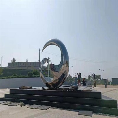 城市景观不锈钢金属镜面创意圆环雕塑 圆环雕塑厂家加工厂优质高清