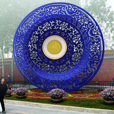 园林户外街道不锈钢镂空创意圆环雕塑 圆环雕塑不锈钢美术狮子地球