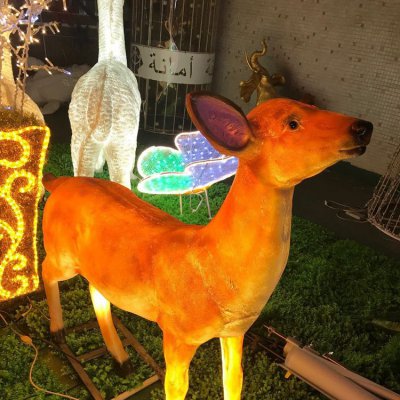 玻璃钢动物景观梅花鹿雕塑 梅花鹿雕塑图片壁纸母子葫芦