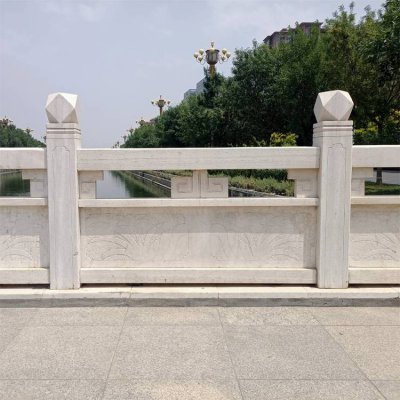 青石石雕户外河道浮雕花纹景观栏杆栏板雕塑 