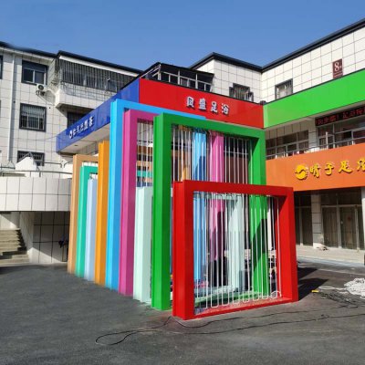 足浴店店铺门口创意景观装饰彩绘摆件雕塑 景观雕塑喷泉一平福字哈尔