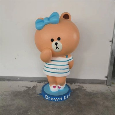 玻璃钢卡通彩绘户外商场网红店铺维尼熊雕塑 维尼熊雕塑玻璃钢摆件树脂造型