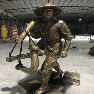 农耕主题人物雕塑玻璃钢景观小品雕塑 农耕雕塑厂家高清号码石雕