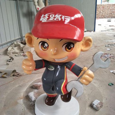 商店摆放玻璃钢卡通公司形象公仔雕像 