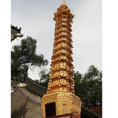 寺庙不锈钢锻造鎏金景观佛塔雕塑 佛塔雕塑寺庙全集青铜教程