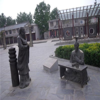 户外景区景点玻璃钢仿铜古代人物雕塑摆件 