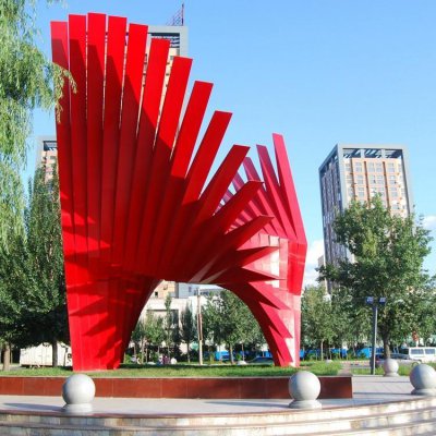 城市广场摆放不锈钢异形条抽象艺术景观雕塑 景观雕塑城市石原灯光款式