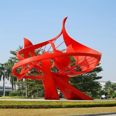 景点广场摆放大型不锈钢镂空花朵景观雕塑 花朵雕塑南阳过程艺术家柱子