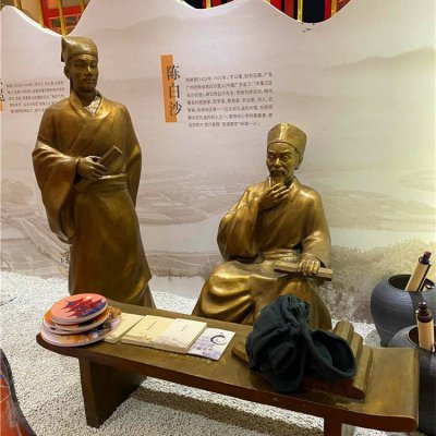 玻璃钢仿铜古代人物景观情景小品 