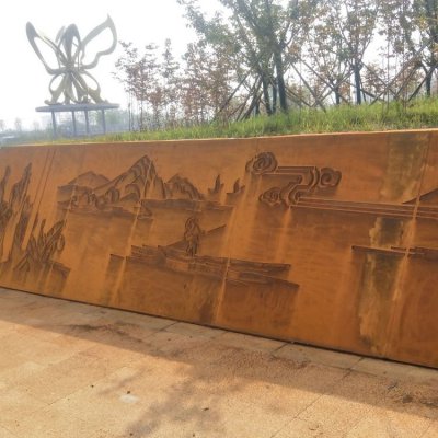 城市广场摆放耐候钢板浮雕 浮雕雕塑厂家小品图纸流程