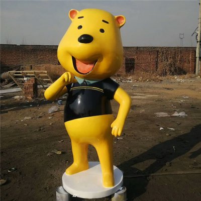 玻璃钢卡通美陈装饰摆件维尼熊雕塑 维尼熊雕塑玻璃钢造型树脂摆件