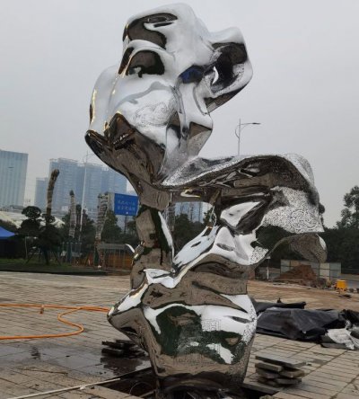 广场异性不锈钢镜面景观摆件 景观雕塑图片产地标准制品