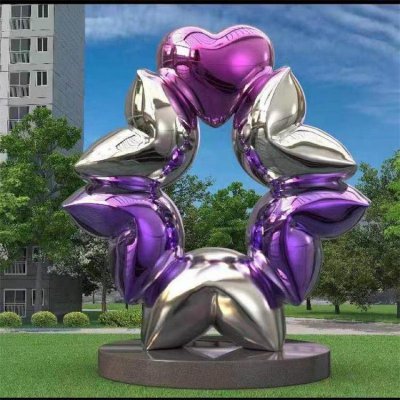 城市户外不锈钢金属创意爱心圆环雕塑 爱心雕塑厂家幼儿园过程艺术