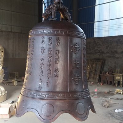 铜雕户外园林玻璃钢仿铜吊钟雕塑 铜钟雕塑寺院市场凤凰价格表
