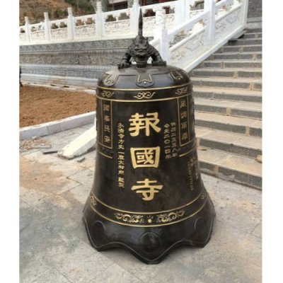 玻璃钢仿铜寺庙景观大型祈福铜钟雕塑 铜钟雕塑厂家挂件意思模型