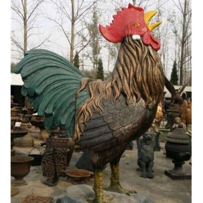 公园农场摆放玻璃钢彩绘公鸡雕塑 公鸡雕塑玉石全铜韩美林毕加索