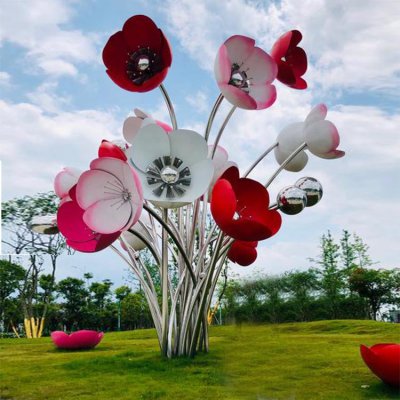 花园景观不锈钢金属花朵雕塑 花朵雕塑大型拟态建筑物凤凰