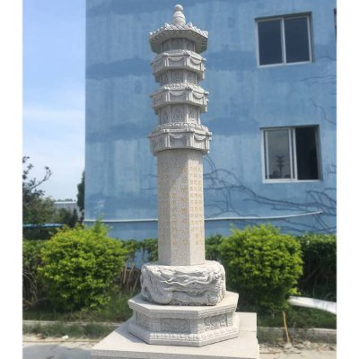 大理石石雕景观寺庙经幢雕塑 经幢雕塑寺庙菩萨尊胜狮子