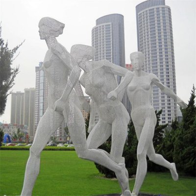 不锈钢户外体育广场运动人物雕塑 