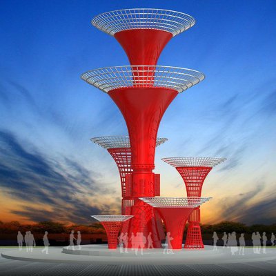大型不锈钢广场雕塑城市园林景观雕塑 景观雕塑人物底座镂空鱼池