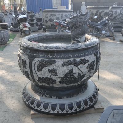 青石石雕浮雕大型庭院别墅装饰摆件水缸雕塑