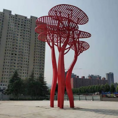 不锈钢大型植物景观树雕塑 植物雕塑地址榴莲平面动漫