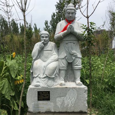 景区园林大型砂石大理石石雕二十四孝人物 二十四孝雕塑石雕花盆芝麻白七台河