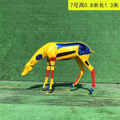 抽象动物景观园林户外玻璃钢彩绘梅花鹿雕塑 梅花鹿雕塑玻璃钢尺寸工艺品图案