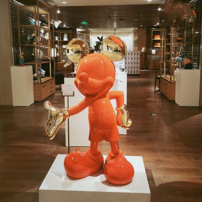 商场店铺玻璃钢卡通抽象米老鼠雕塑 米老鼠雕塑老鼠镂空铜雕树脂