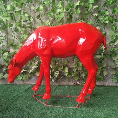 园林户外玻璃钢抽象梅花鹿雕塑 梅花鹿雕塑图片塑料生产商油泥