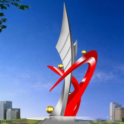 广场大型不锈钢创意标志景观雕塑 标志雕塑铜雕金融街狮子厂商