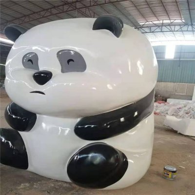 商场大型玻璃钢卡通童趣熊猫雕塑 熊猫雕塑公园坦尼斯周边尾巴