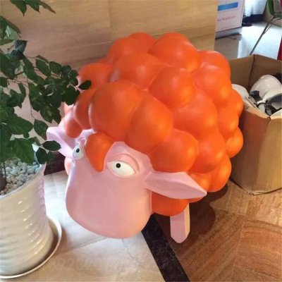 游乐场玻璃钢卡通动物羊雕塑 