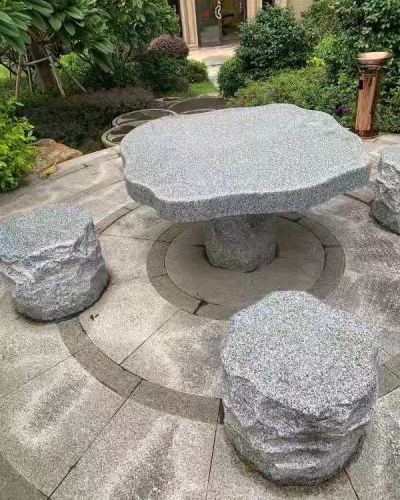 小区别墅户外摆放天然花岗岩异形石桌石凳 石桌雕塑商场钱一米日式事件