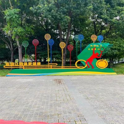 公园广场创意宣传景观羽毛球拍运动景观雕塑 羽毛球雕塑球场巨型小区运动员