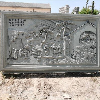 青石浮雕人物景观长方形壁画雕塑 