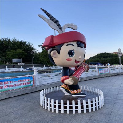 城市广场玻璃钢创意玻璃钢卡通少数民族人物景观 