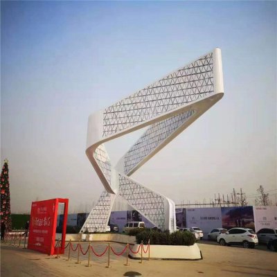 广场不锈钢创意抽象艺术景观雕塑 景观雕塑庭院图纸流程水池