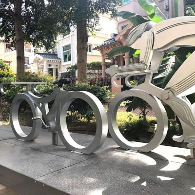 园林户外不锈钢抽象创意自行车雕塑 自行车雕塑图片凤凰城市08