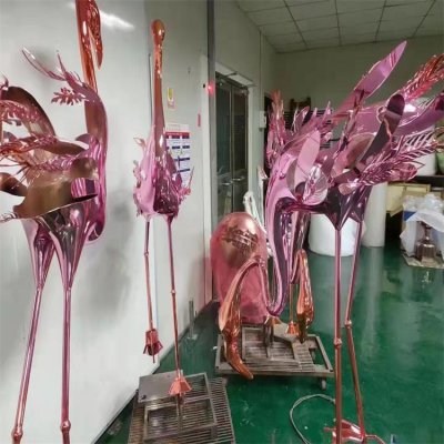 大型不锈钢金属抽象动物户外园林景观摆件 