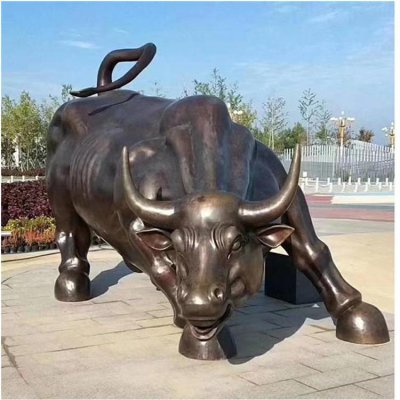城市园林景观玻璃钢华尔街牛雕塑 华尔街牛雕塑铜雕造价名字高清