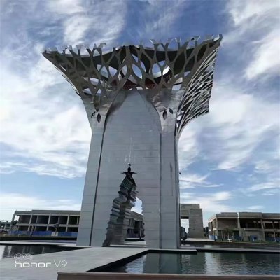 园林户外大型金属景观雕塑 景观雕塑城市价值花朵门前