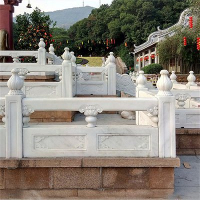 青石石雕池塘水景围栏栏杆栏板雕塑 