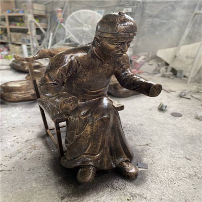 户外园林玻璃钢仿铜园林景观人物雕塑 