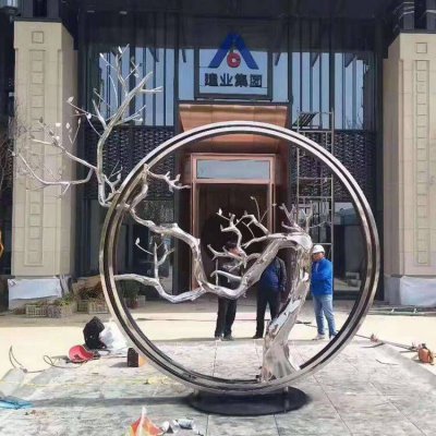 不锈钢镜面创意树脂圆环雕塑 圆环雕塑厂家大全寓意模型