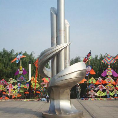 城市广场摆放不锈钢抽象粉笔景观雕塑 景观雕塑假山高品质好坏田园